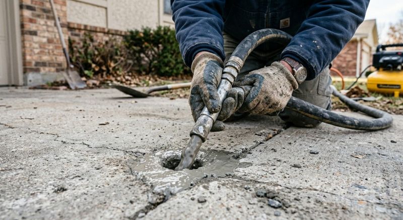 Sunken Driveway Lifting in West Des Moines, IA